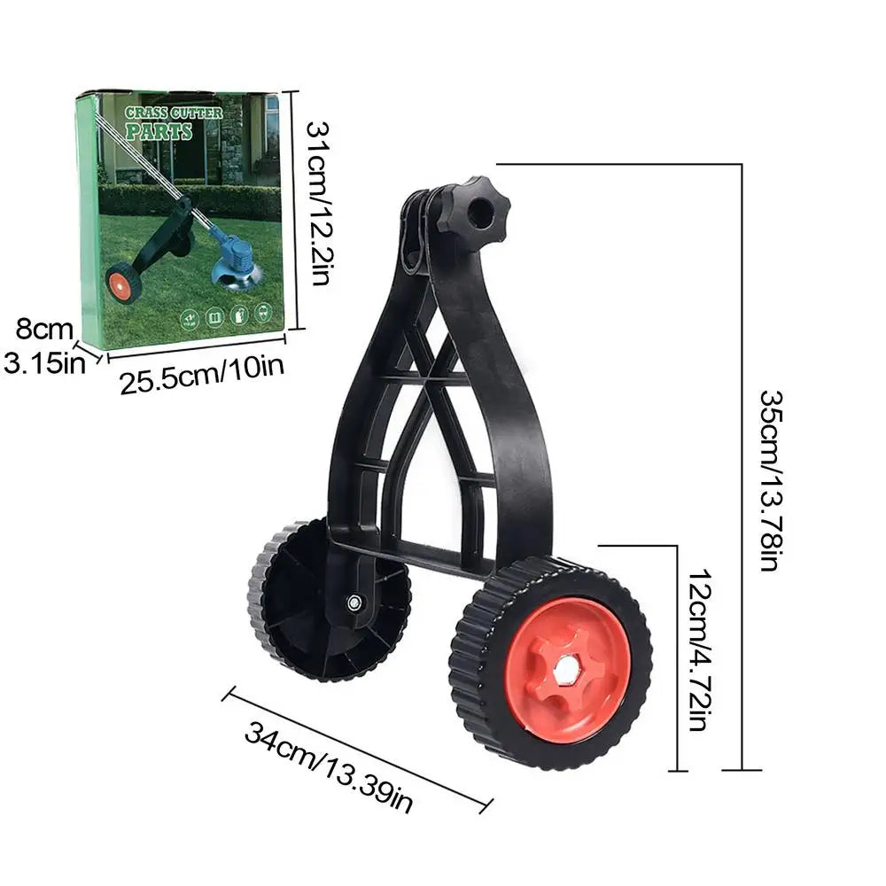 Support Wheels for Trimmer Auxiliary Wheels Trimmer Support Brush Cutter Wheel Mower Attachment Adjustable Grass Cutter Holder Peaceful Pleasures Health and Wellness Black