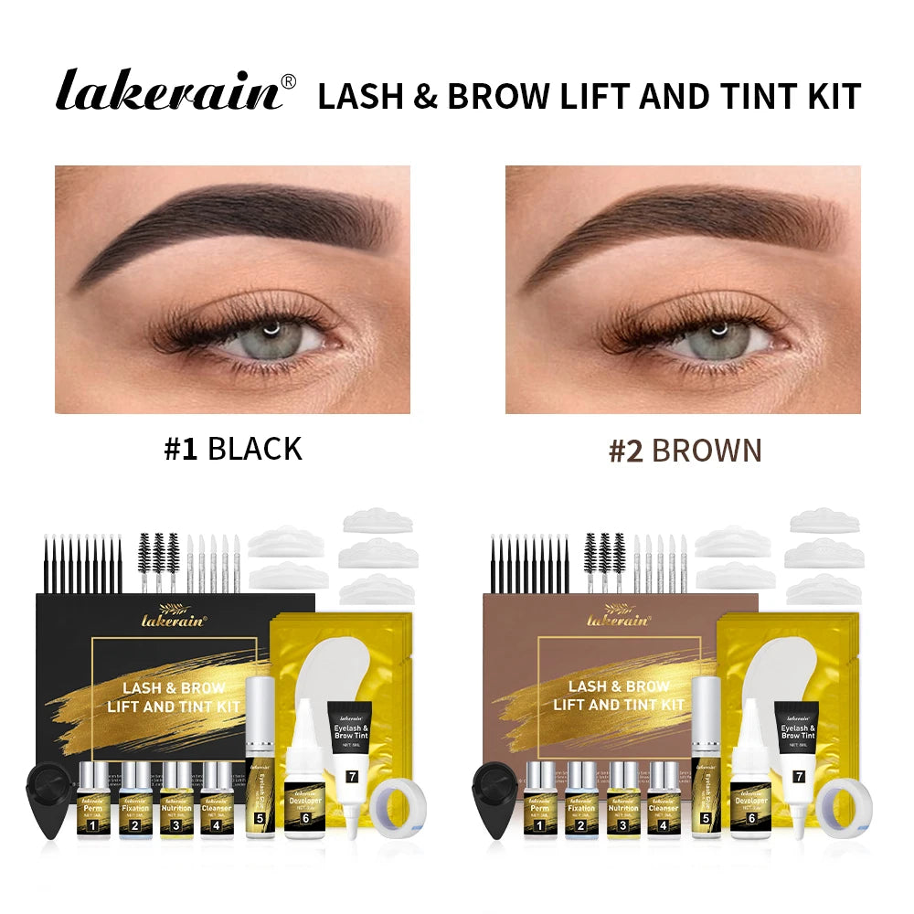 Pro Lash And Brow Tinting Kit For Lash Brow Lift Perm Fixation Setting Curled Lashes Long-lasting Set 4-6 Weeks Lash Curler Perm Peaceful Pleasures Health and Wellness