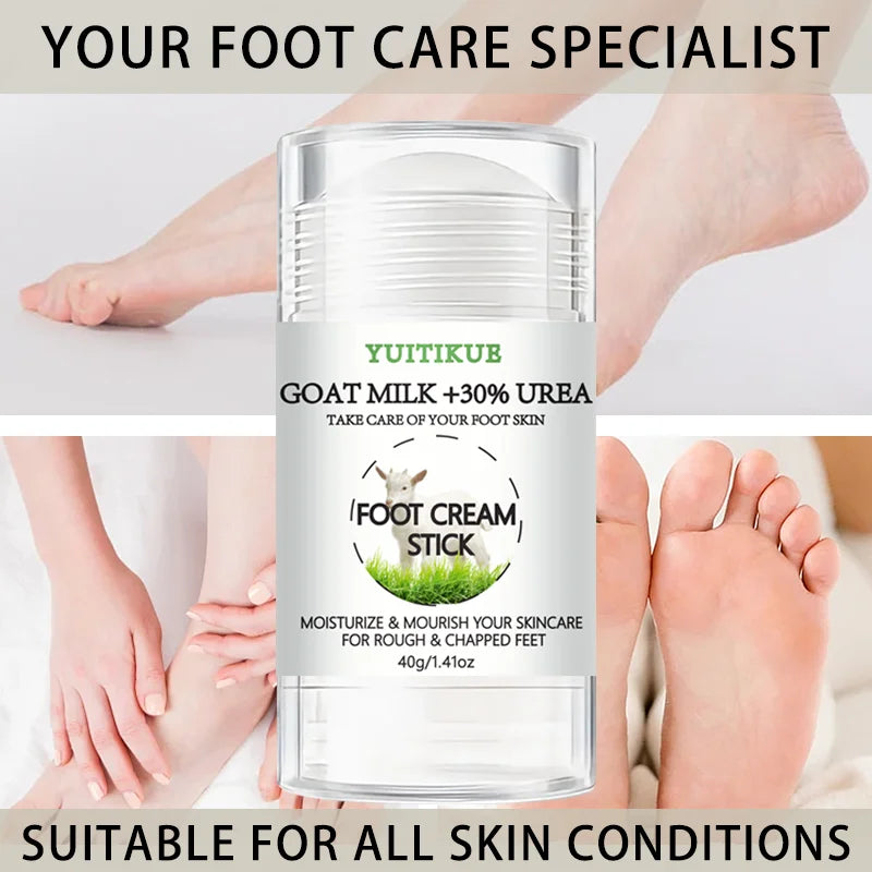 YUlTIKUE Goat Milk Foot Cream Stick 30% Urea Moisturize Rough chapped Feet Foot Care 40g Peaceful Pleasures Health and Wellness