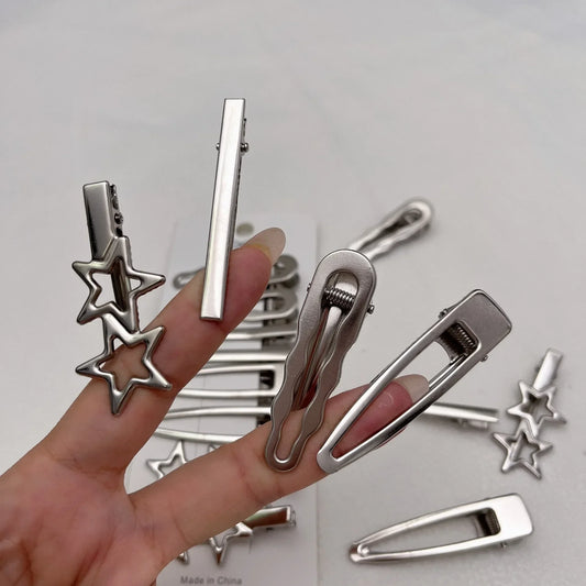 Silver Y2K Duckbill Hair Clips 8pcs – Metal Barrettes for Women Hair Clips Barrettes Peaceful Pleasures Health and Wellness