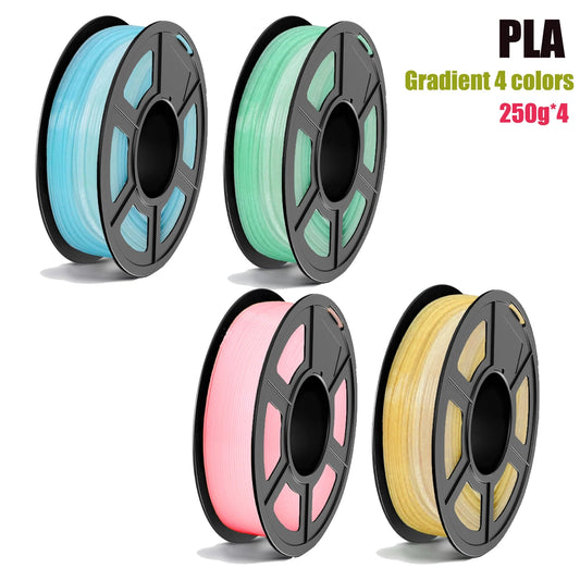 DINGSUN 3D PLA 1.75mm Gradient Filament 250g | FDM 3D Printer 3D Printer Filament Peaceful Pleasures Health and Wellness 4 Color set E