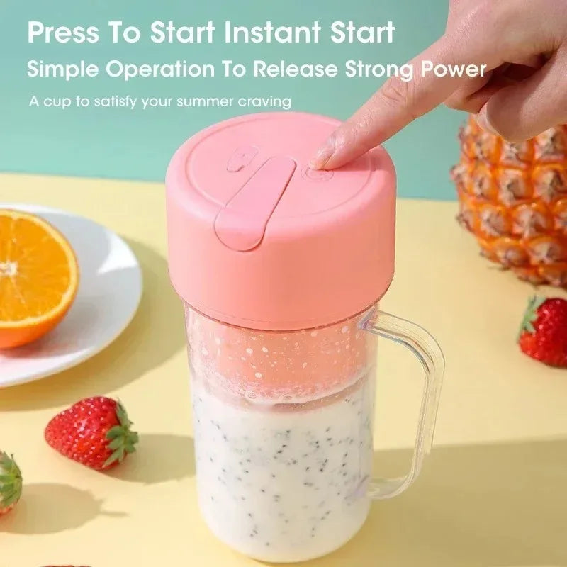 Portable USB Rechargeable Electric Juicer Cup 300ml With Straw Fruit Blender For Smoothie Shakes Home Outdoor Office Peaceful Pleasures Health and Wellness