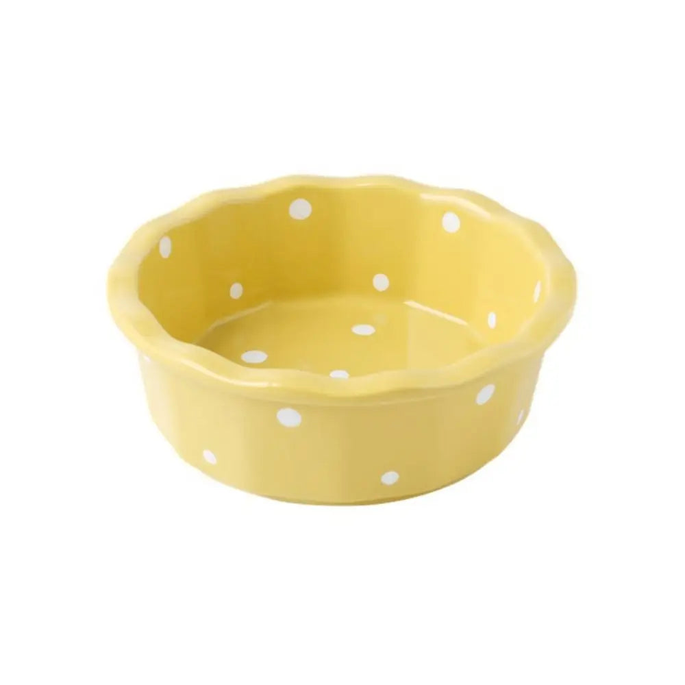 Anti-Tip Ceramic Cat & Dog Food Bowl | Wave Dot Feeder