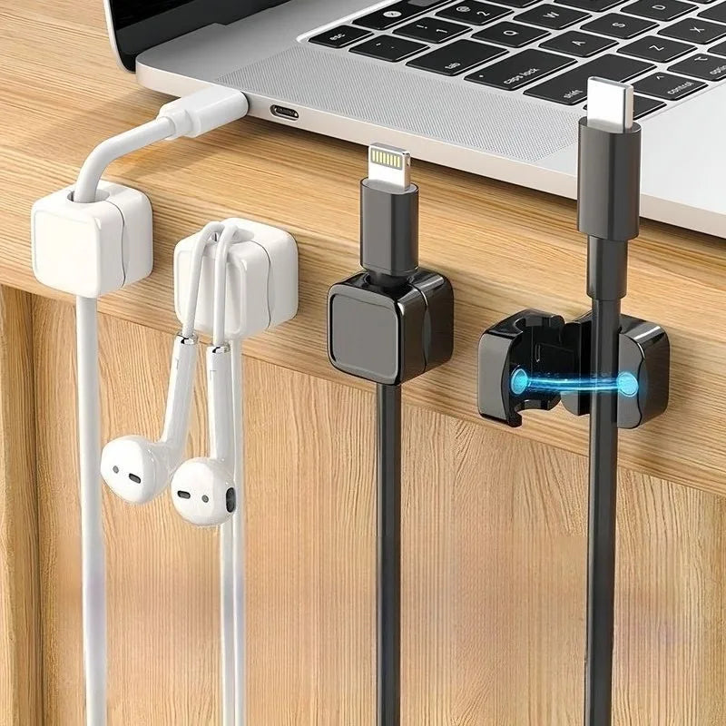 Magnetic Self-Adhesive Cable Organizer Clips | Desk Wire Management