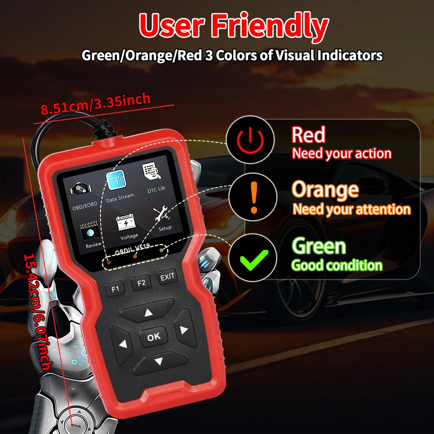 V519 Professional Obd2 Scanner - Usb-Powered Automotive Diagnostic Tool with Real-Time Data Stream, Full-Featured Obd Ii Testing (I/M Ready, Bod2/Eobd), Clears Engine Fault Lights, Reads/Erases Codes for Most Vehicles, Automo Peaceful Pleasures Health and Wellness