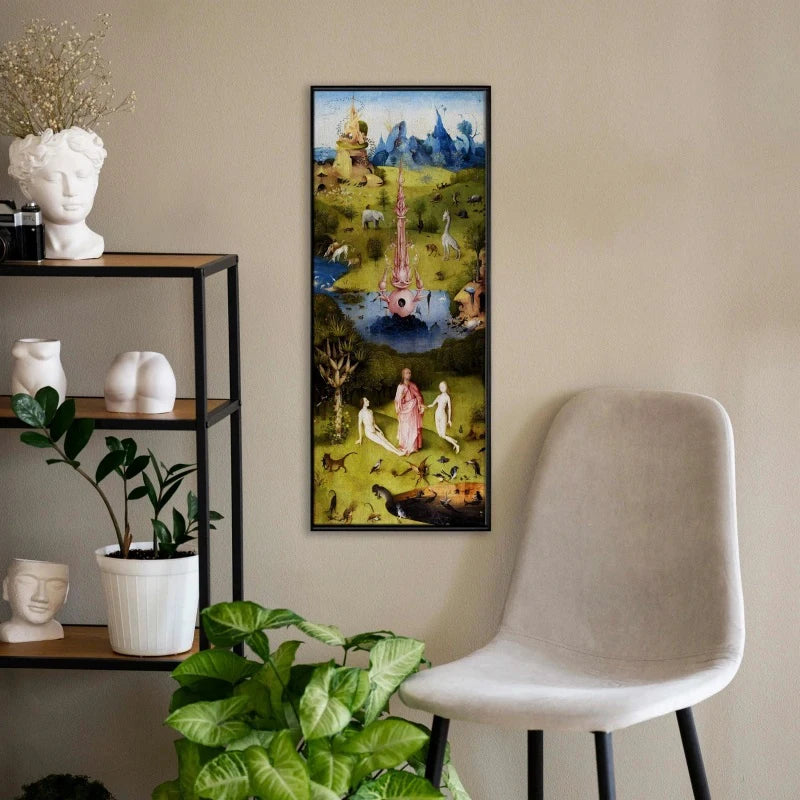 Vintage Mustard Bauhaus Abstract Canvas Wall Art Print | Unframed Canvas Art Print Peaceful Pleasures Health and Wellness ZLH4187 30x90cm No Frame