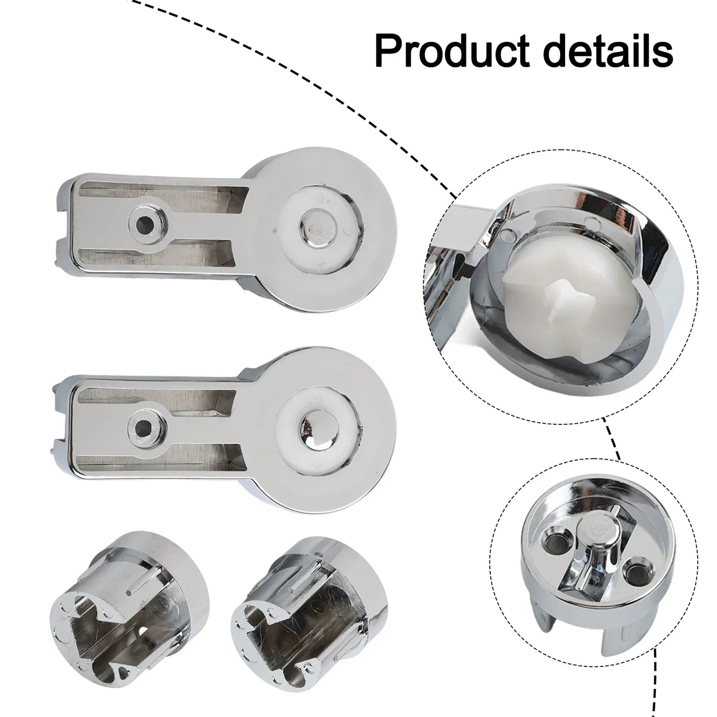 Chrome ABS Shower Screen Hinge Brackets – Left & Right Set