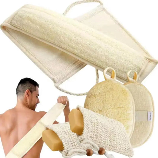 Flax Fiber Exfoliating Back Scrubber – Natural Linen Bath Strap Back Scrubber Peaceful Pleasures Health and Wellness