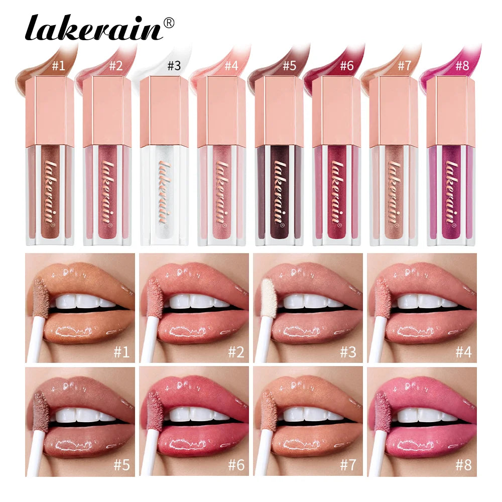 Diamonds Glitter Gloss Universal Lip Luminizer 8 Colors Lip Gloss Non-sticky Moisturizing Plumper Long Lasting Glitter Liquid Peaceful Pleasures Health and Wellness