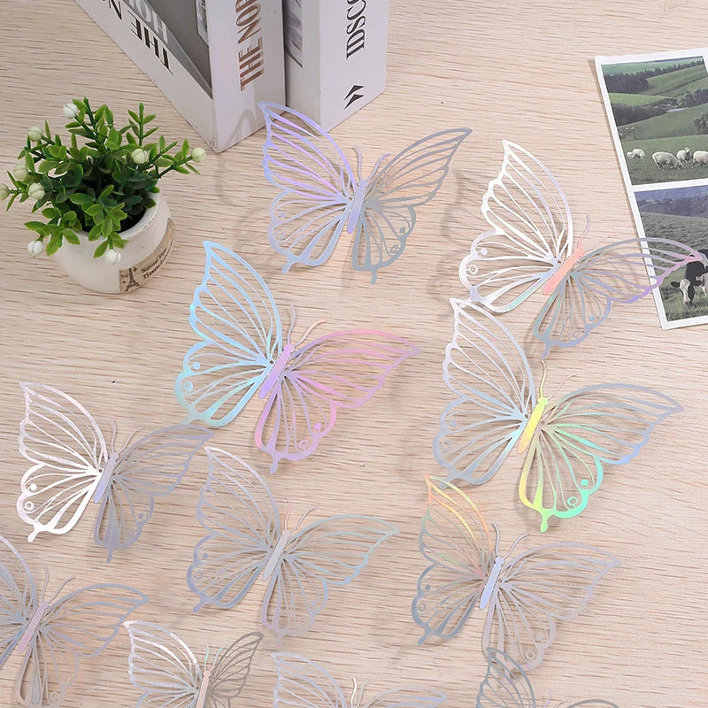 3D Butterfly Wall Stickers 12-Pack | Hollow Carving Home Decor