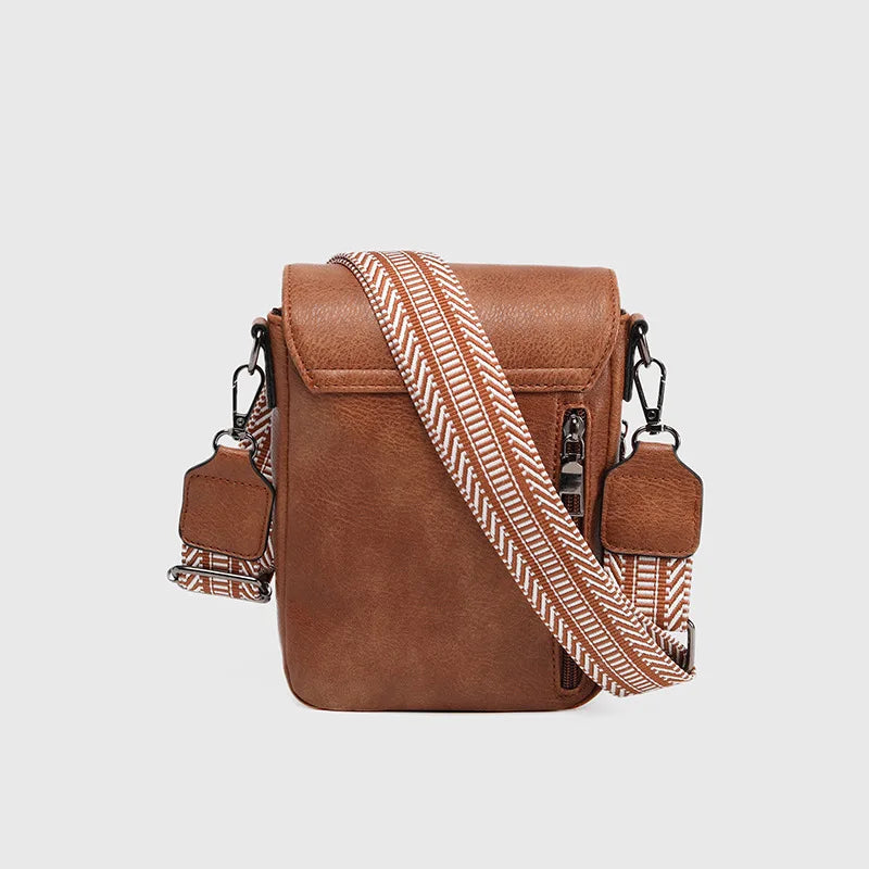 Retro Mini Crossbody Bag for Women | Vintage PU Square Purse