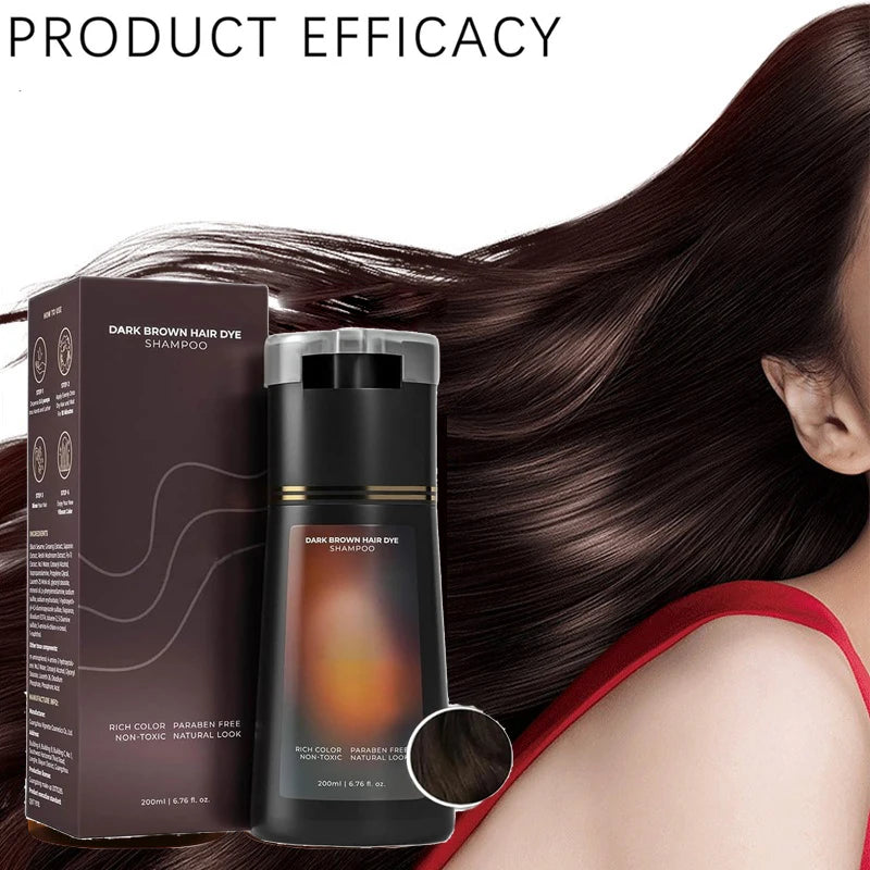 Color-Dyeing Hair Shampoo – Natural Gray Coverage for Men & Women 200ml Peaceful Pleasures Health and Wellness