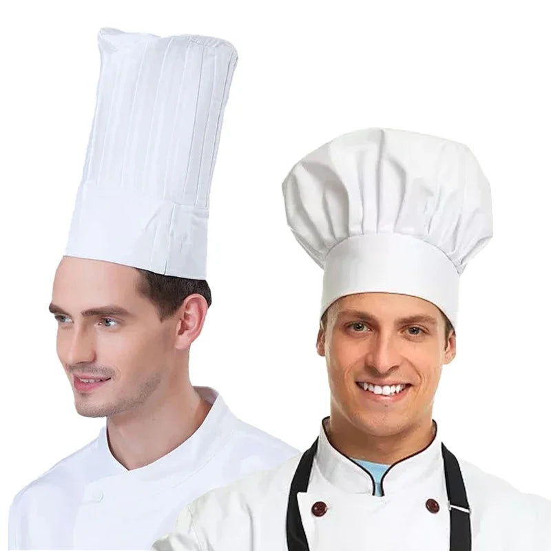 White Chef Hat 22cm & 29cm – Cook Cap for Kitchen & Bakery