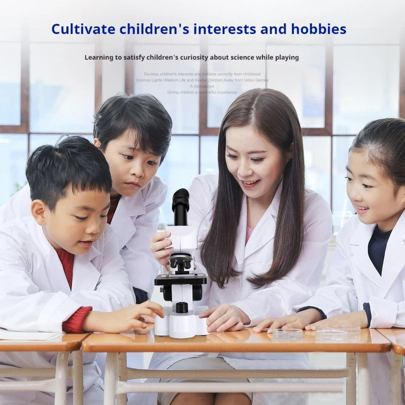 Microscope 800X Children's Optical Microscope Scientific Experiment Teaching Animal and Plant Observation Hd Peaceful Pleasures Health and Wellness