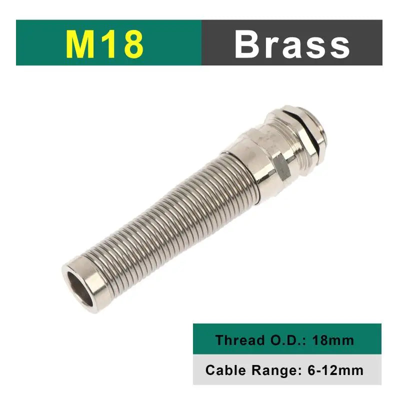 New IP68 Electrical Waterproof Strain Relief Anti-Bending Nickel-Plated Brass Cable Gland Connector Nylon Metal Cord Grips Peaceful Pleasures Health and Wellness M18x1.5 6-12mm