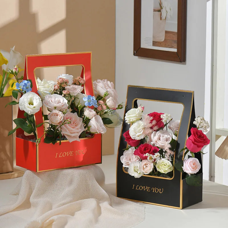 Kraft Paper Flower Bouquet Box Bag | Waterproof Handheld Gift Wrap