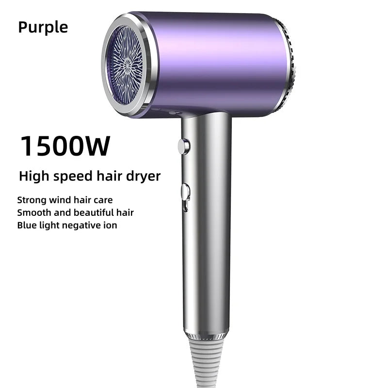 New Folding Hair Dryer with High Power, Fast Drying, Blue Light Ion Silence, Convenient Travel, Hair Dryer for Home Use Peaceful Pleasures Health and Wellness Purple-220V