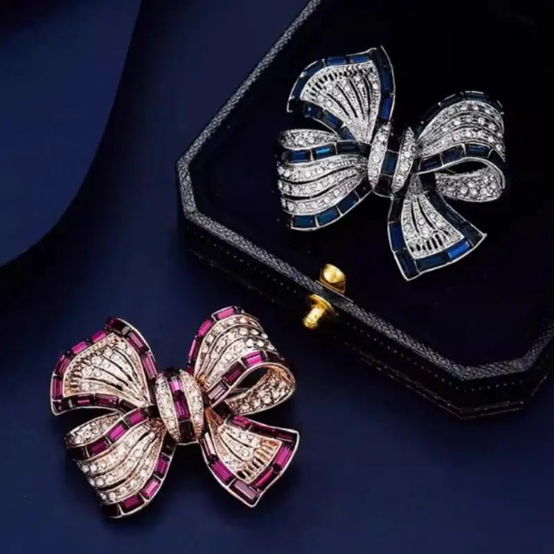 Rhinestone Bowknot Brooch Pin – Fashion Jewelry for Party