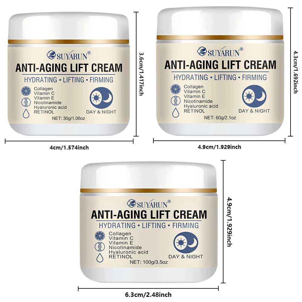 SUYARUN Retinol Collagen Anti-Aging Face Cream Natural Formula for Firming Wrinkles Lifting And Hydrating Skin. Peaceful Pleasures Health and Wellness