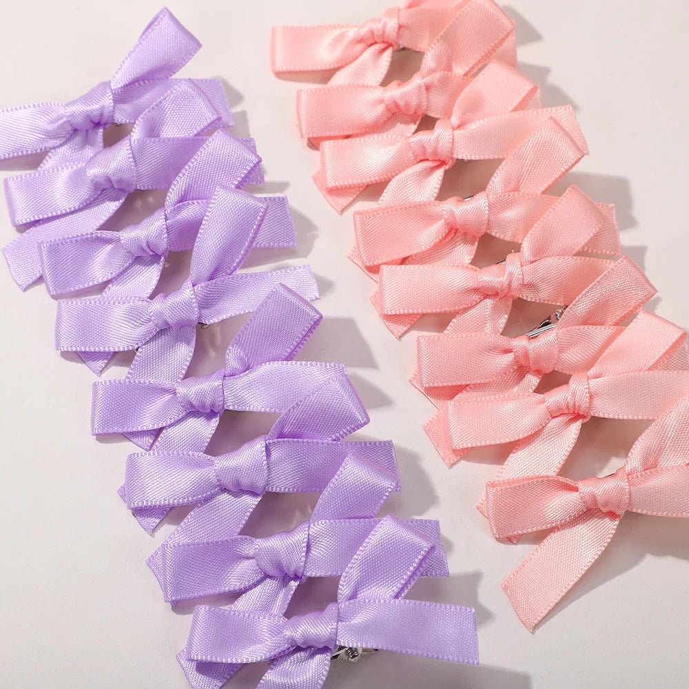 4 8 Girls Bows Mini Hair Clips Metal Hairpin Headwear Barrette