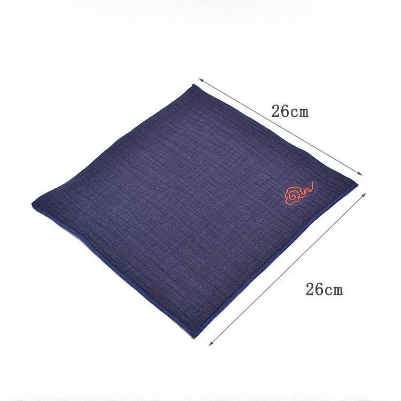 Cotton and linen absorbent tea towel high-end chinoiserie tea table rag thickened tea towel cloth tea set accessories Peaceful Pleasures Health and Wellness