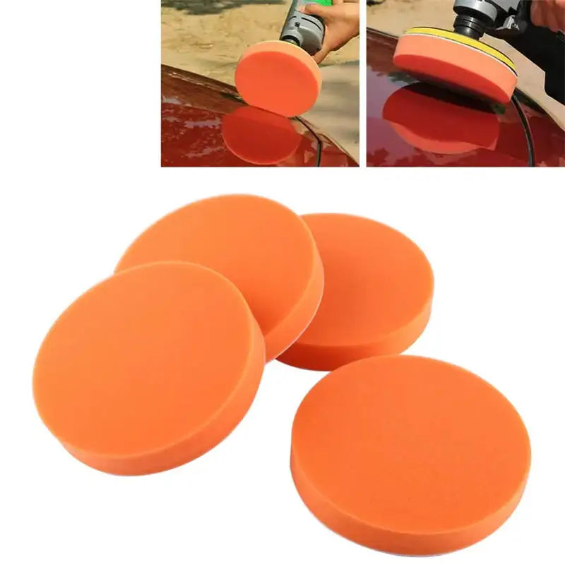 Orange Car Polishing Pads 5" & 6" Foam Buffing Waxing Kit