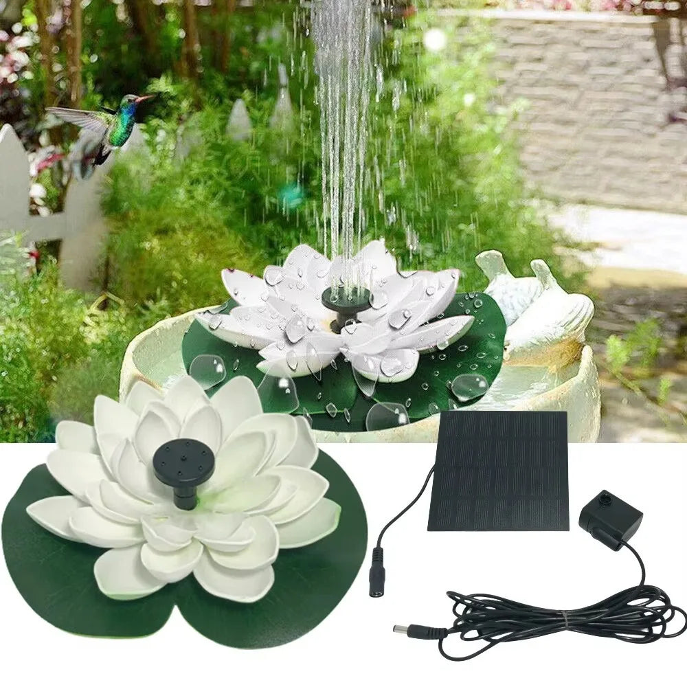 Solar Floating Lotus Fountain Pump – 1.2W Pond & Bird Bath