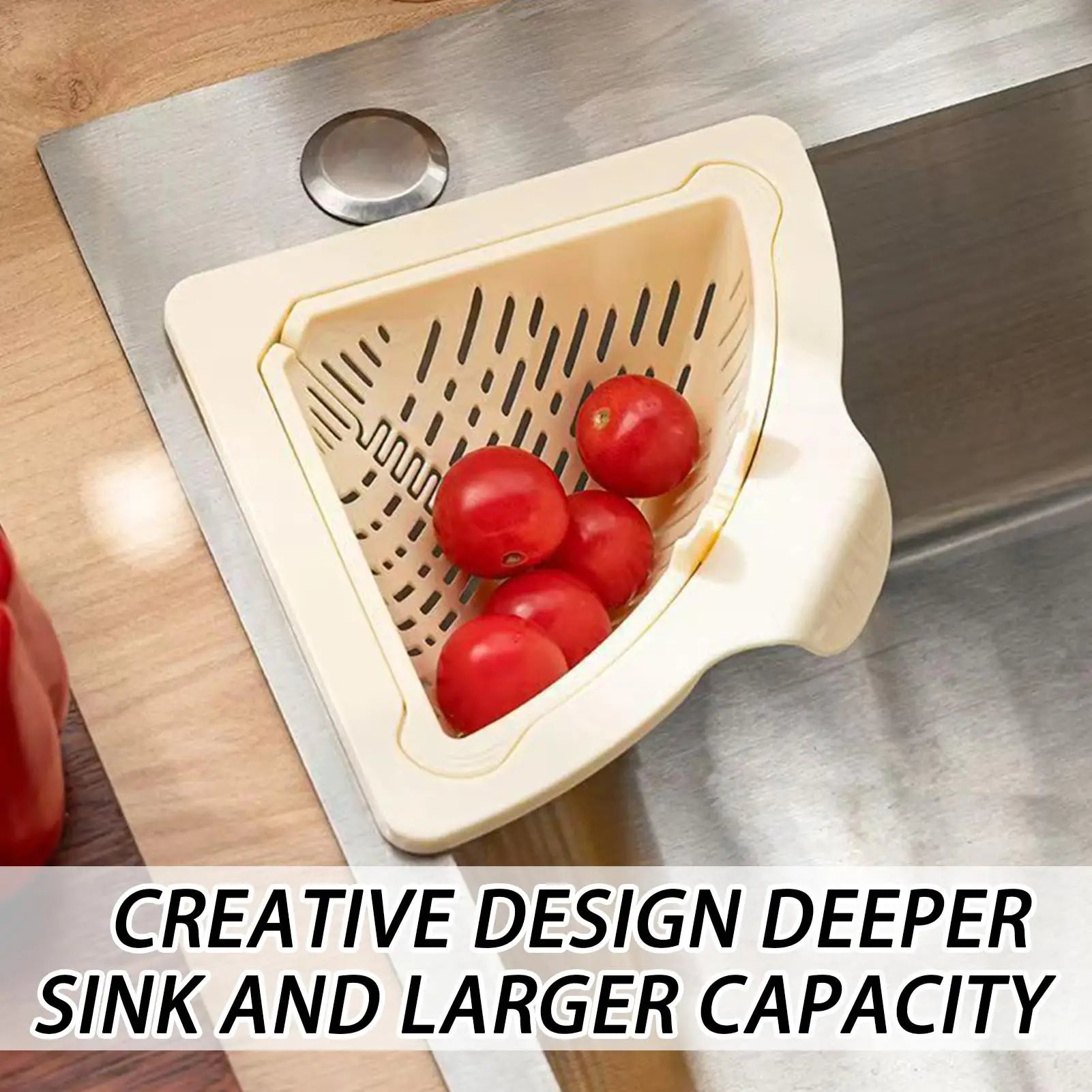 new Magnetic Silicone Sink Corner Rack Drain Strainer Basket For Kitchen, Storage For Trash Food Waste Fruits Vegetables Peaceful Pleasures Health and Wellness