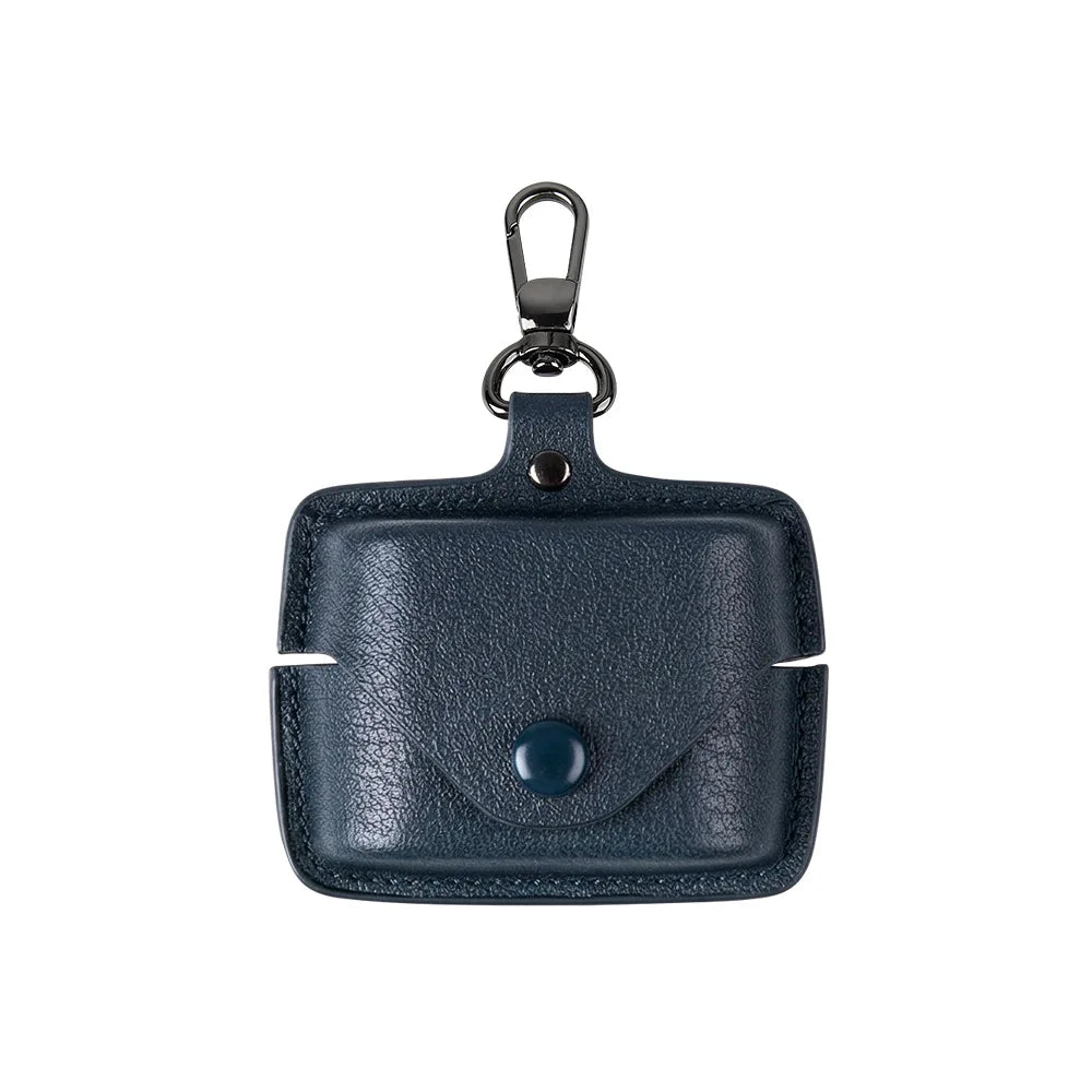Snap-On Design Solid-Color PU Leather Case For Sony WF-1000XM6 Earbuds A Stylish And Practical Carrying Case Peaceful Pleasures Health and Wellness Navy Blue