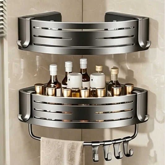 No-Drill Suction Cup Aluminum Bathroom Wall Shelf | Single Tier Bathroom Wall Shelf Peaceful Pleasures Health and Wellness