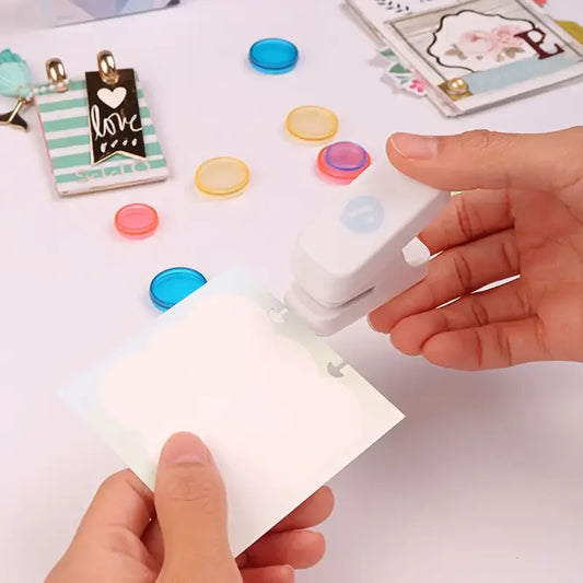 1PCPortable Mushroom Hole Puncher Loose-leaf Students Stationery Disc Peaceful Pleasures Health and Wellness