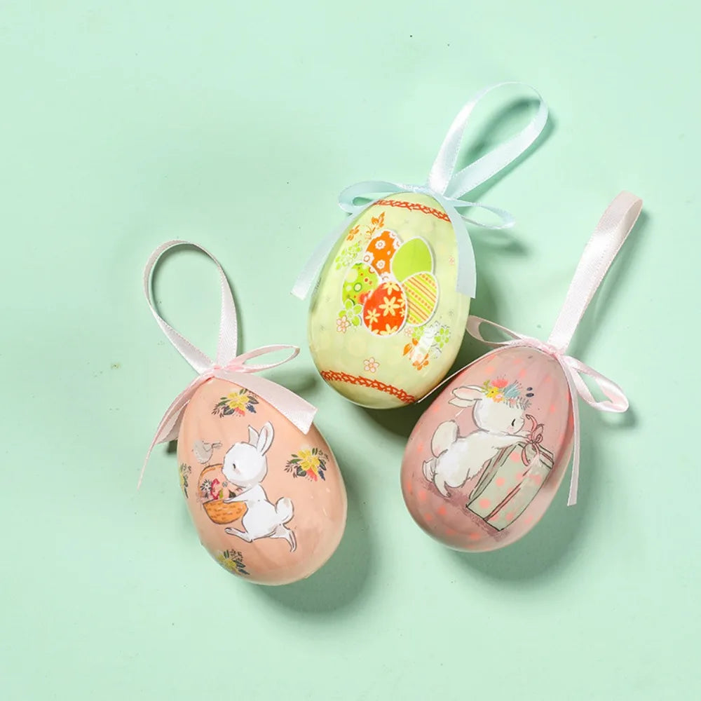 Painted Foam Easter Egg Hanging Ornaments – 3 Pack DIY Décor