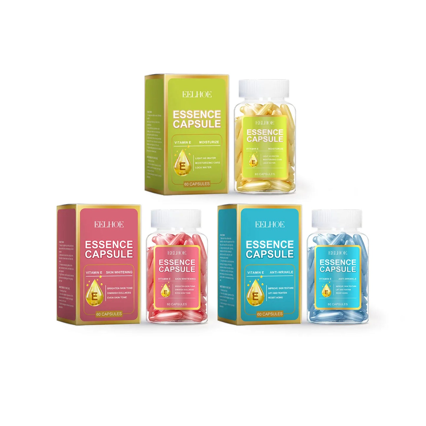 EELHOE Brightening Face Serum Capsules | Vitamin E, 60 pcs