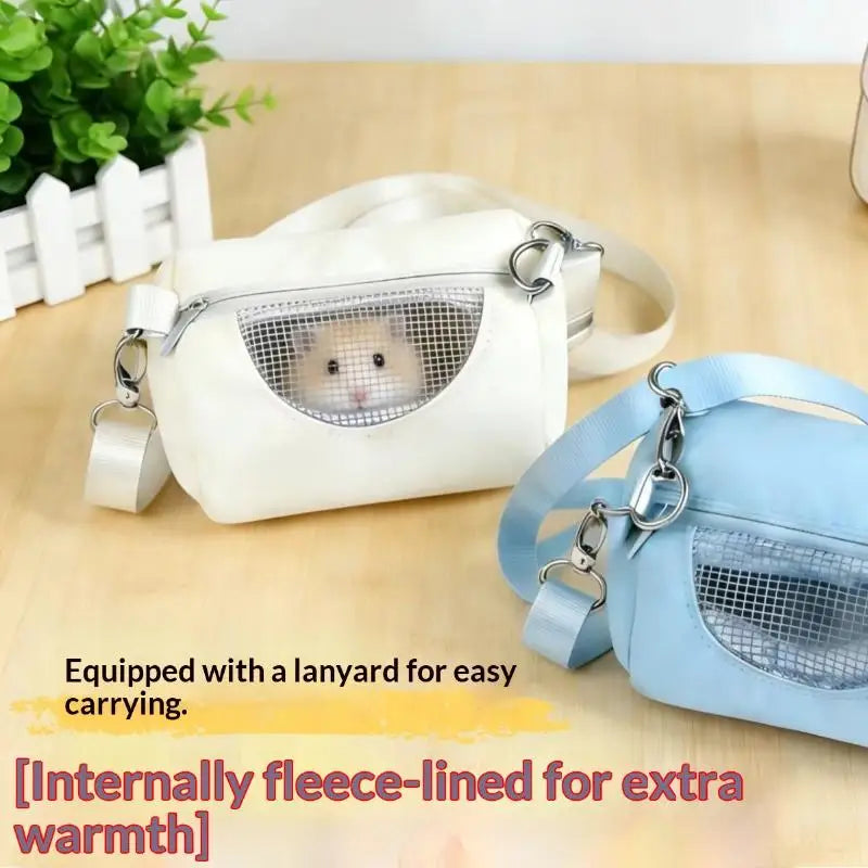 Hamster Travel Carrier Bag – Breathable Mesh Crossbody Cage