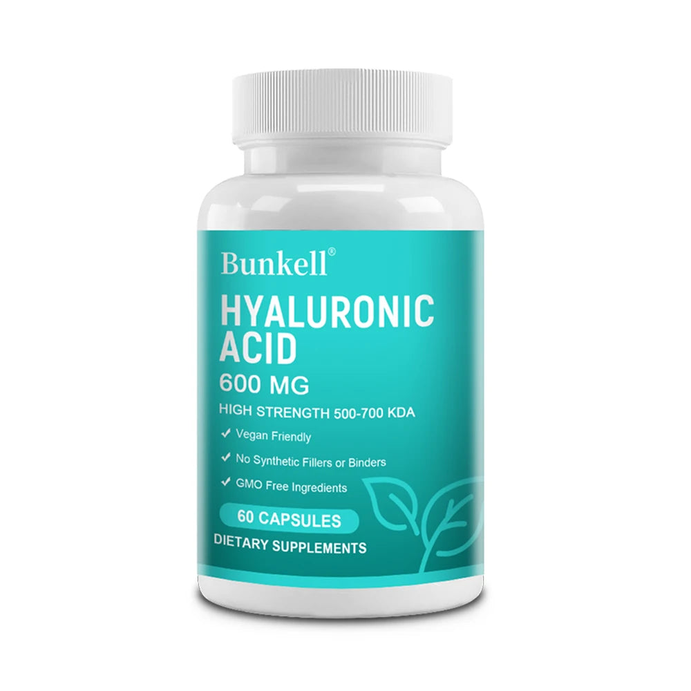 Hyaluronic Acid Capsules - 600 Mg Hyaluronic Acid Capsules - High Dose, 500-700 KDA - Non-GMO, No Synthetic Fillers or Binders Peaceful Pleasures Health and Wellness 60 count-1 bottle
