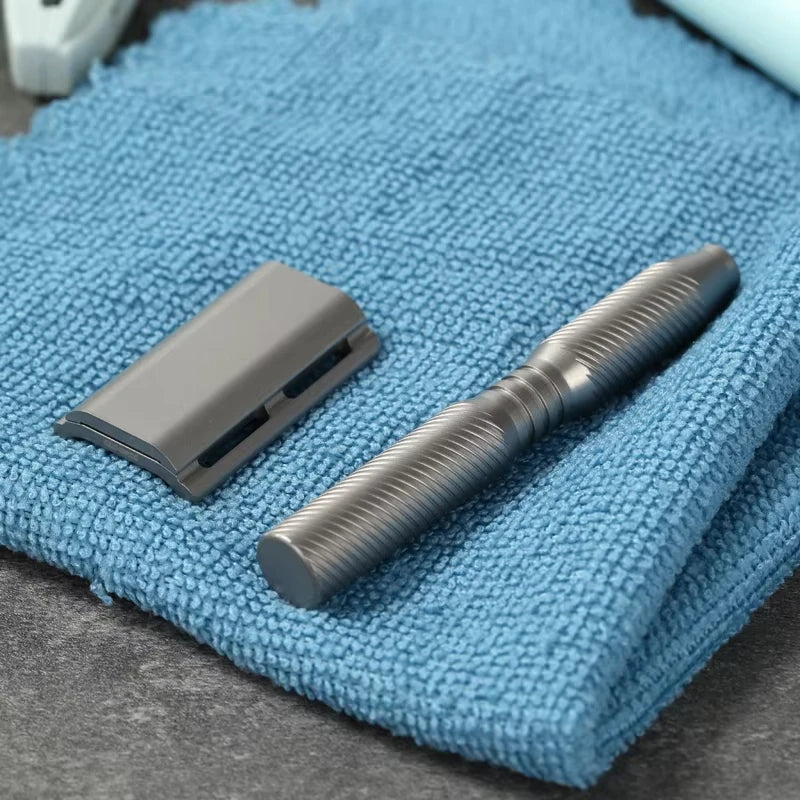 2026 Flash Sale！YAQI Ghost Multiple Thread Pattern Titanium Lightweight Safety Razor for Smooth Shaving Peaceful Pleasures Health and Wellness