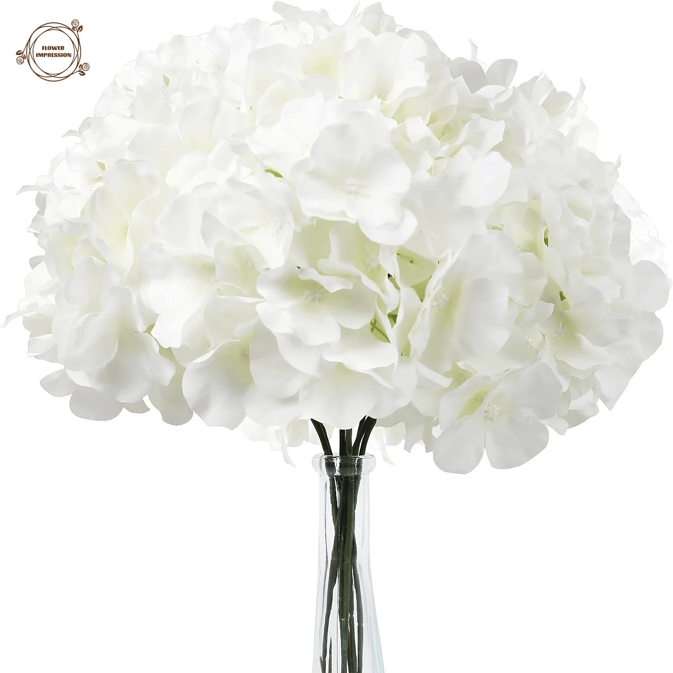10pcs Silk Artificial Hydrangea Flowers with Stems | Wedding Decor