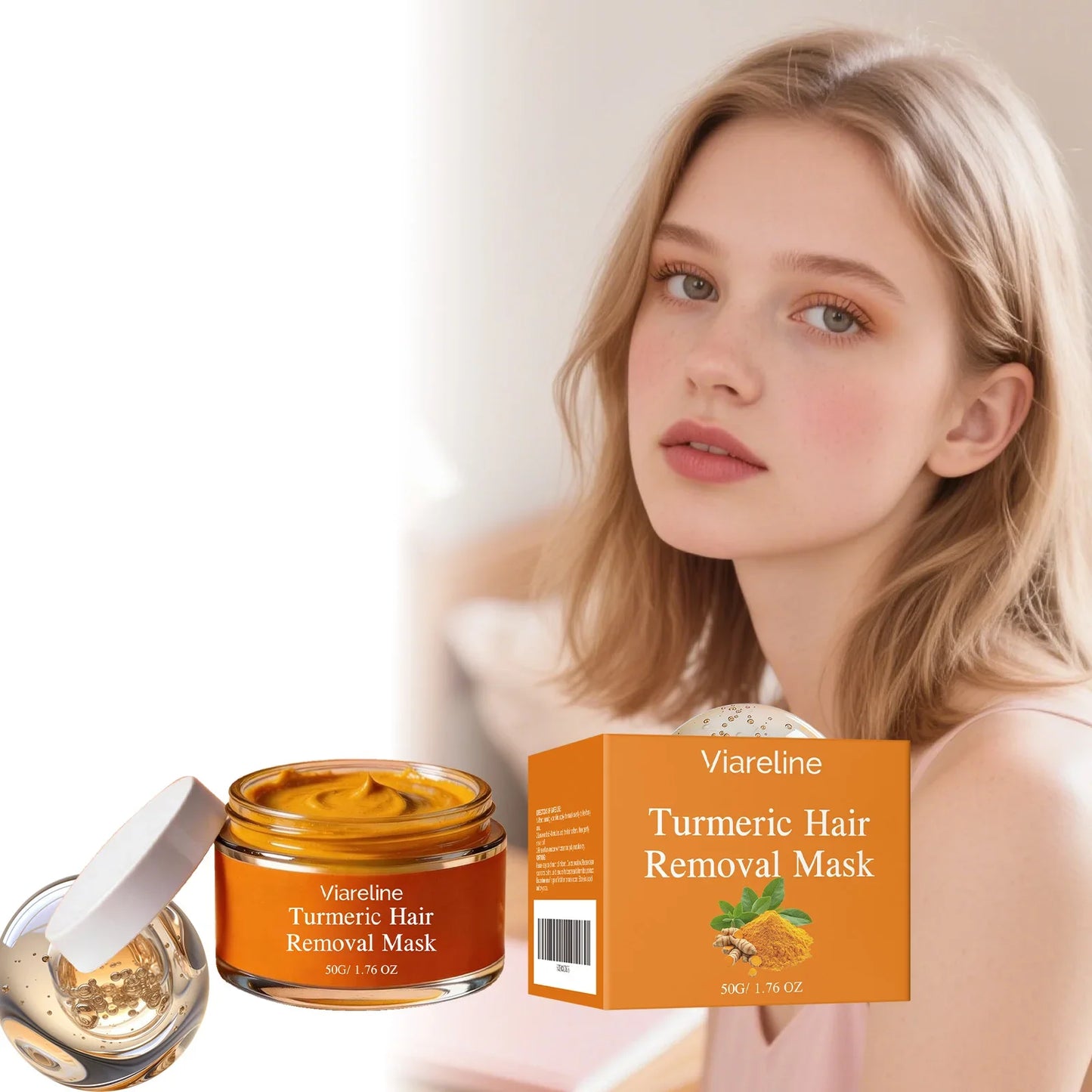 VIARELINE Turmeric Hair Removal Cream – Painless 50g