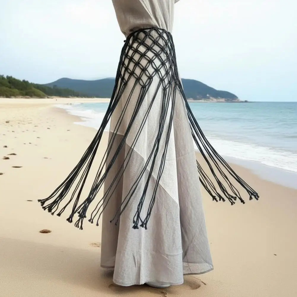 Bohemian Tassel Waist Belt | Handwoven Macrame Fringe Waistband
