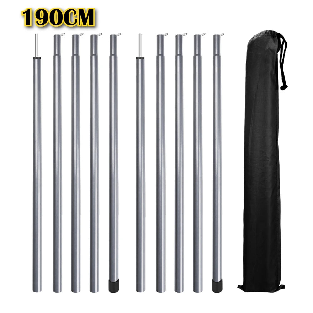 Adjustable Steel Tent Poles for Camping, Tarp & Awning 200cm