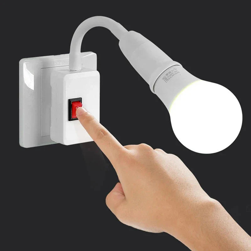 E27 Swivel Plug-In Bulb Holder with Switch & EU Plug