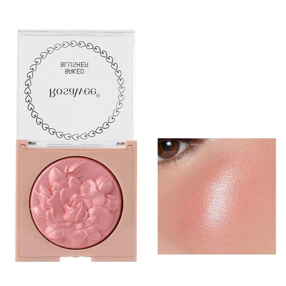 Embossed Shimmer Blush Palette – Pearlescent Baked Powder Highlighter