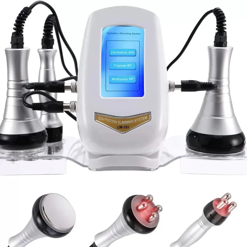 3-in-1 40K Body LossWeight Massager Cavitation Machine Multi-Functional Device Face Body Tightening Lifting Beauty Salon Peaceful Pleasures Health and Wellness