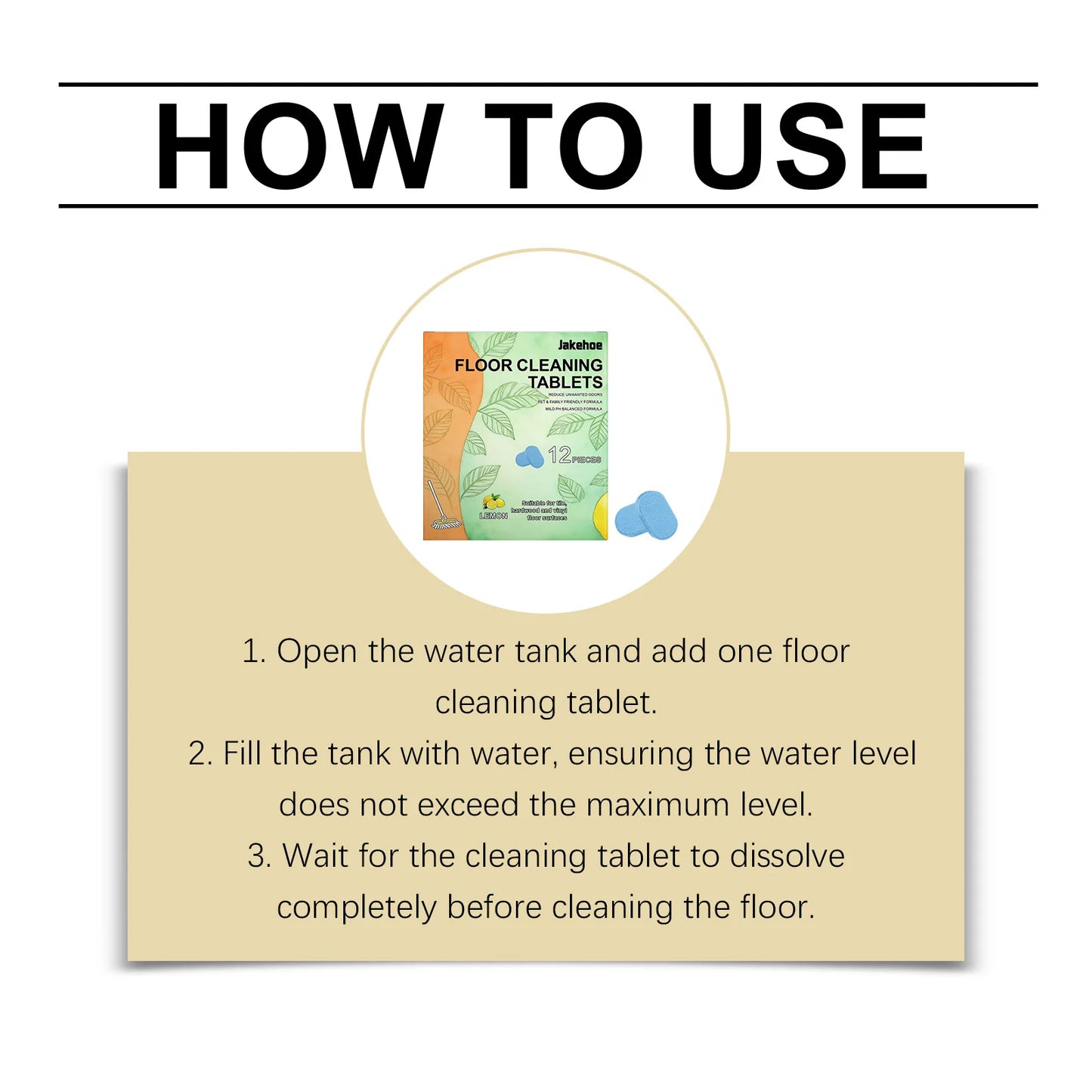 12-Pack Floor Cleaning Tablets – Wood, Tile & Marble Cleaner