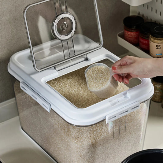 A36T-Rice Storage Box Grain Rice Dispenser Cereals Bucket Coffee Bean Pet Food Storage Peaceful Pleasures Health and Wellness