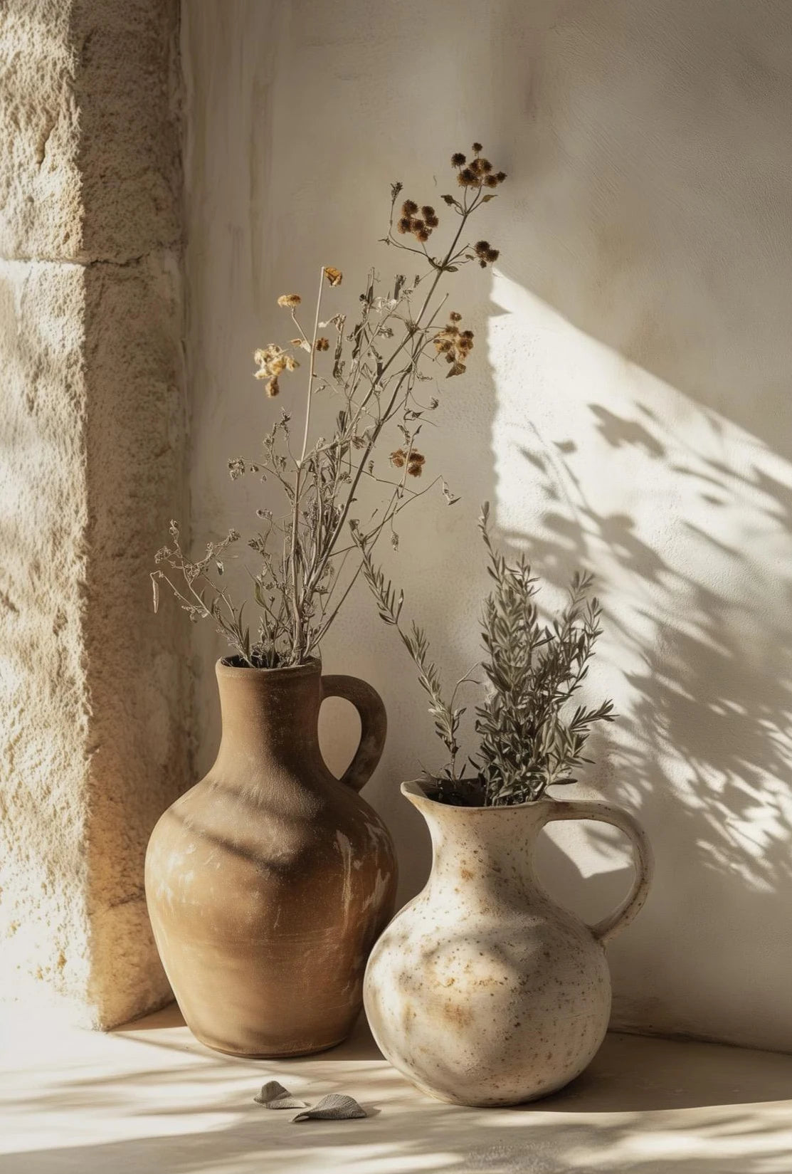Boho Olive Tree Terracotta Vase Canvas Wall Art | Mediterranean Print
