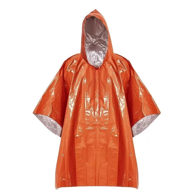 Emergency Thermal Rain Poncho | Survival Camping Raincoat