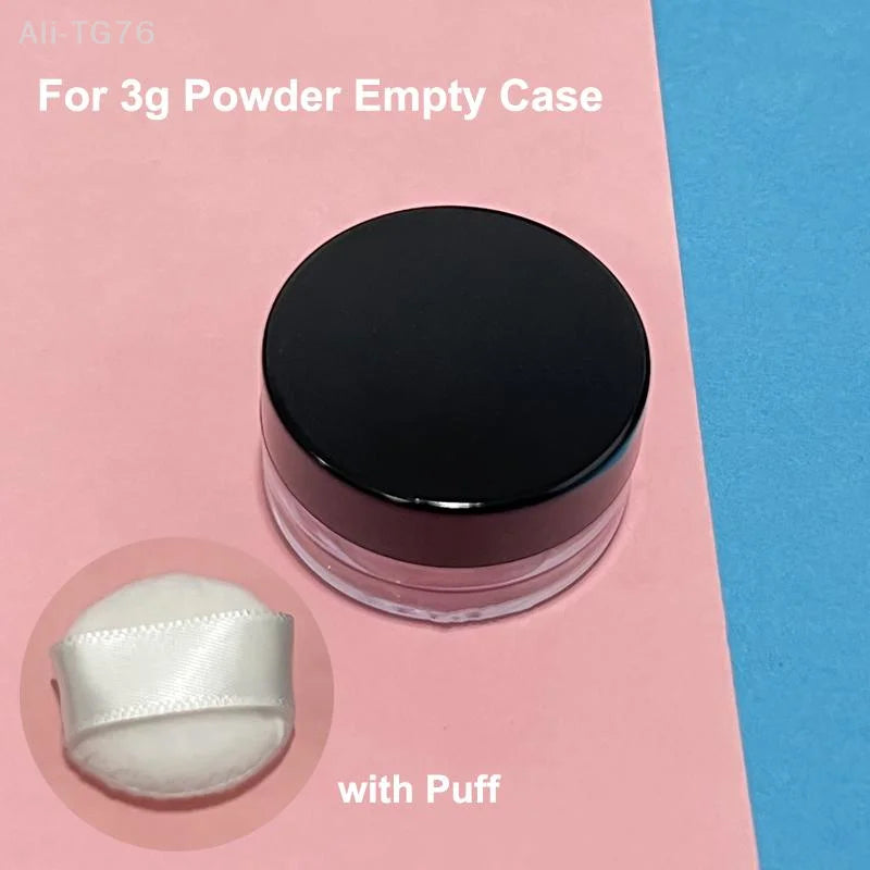Portable 3g Refillable Loose Powder Jar with Sifter & Puff
