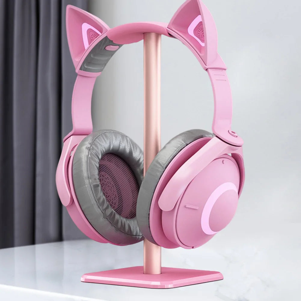 Aluminium Alloy Headphone Stand Rack Space Saving Desktop Organizer Display Earphone Mount Hanger Headset Support Stand Peaceful Pleasures Health and Wellness