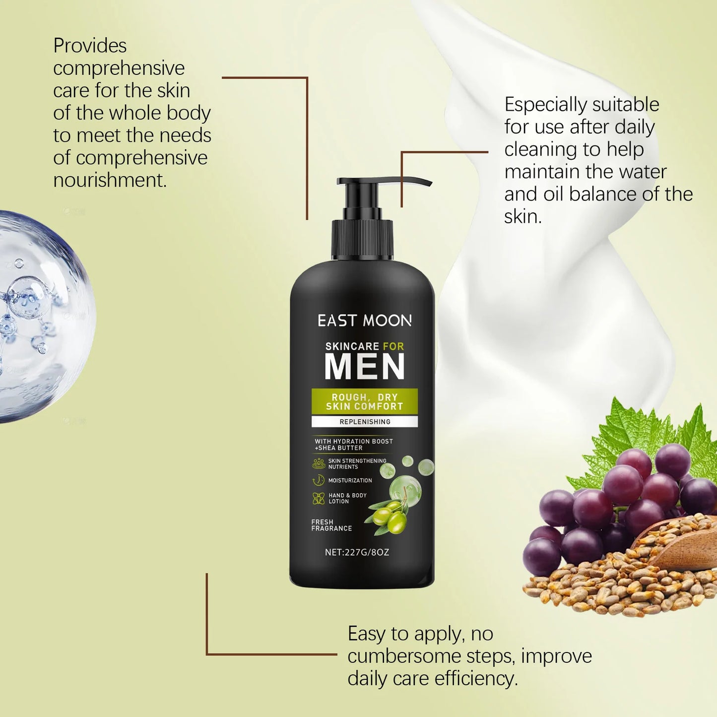 East Moon Men's Body Lotion – Moisturizing Nourishing Cream